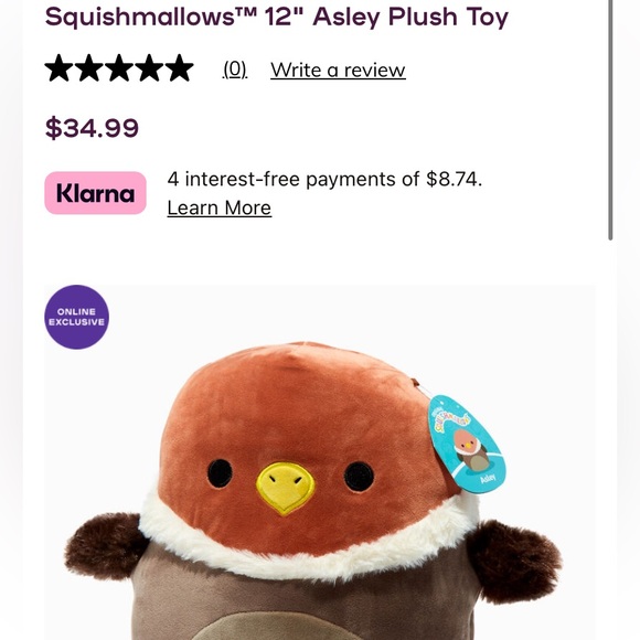 Asley the vulture Squishmallows EUC Claire’s exclusive limited edition - Picture 4 of 12